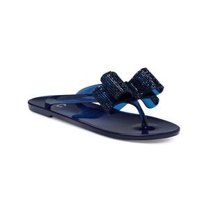 INC Womens Navy Bow And Accents Madena Round Toe Slip On Thong Sandals 5 M